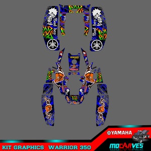 Yamaha Warrior 350 full graphics kit stickers decals atv