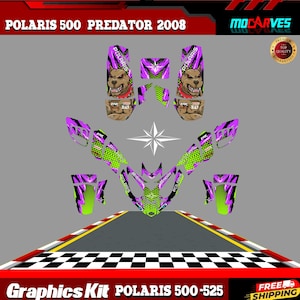 Fits Polaris 500 Predator 525 2008 Decals Stikers Decals Atv