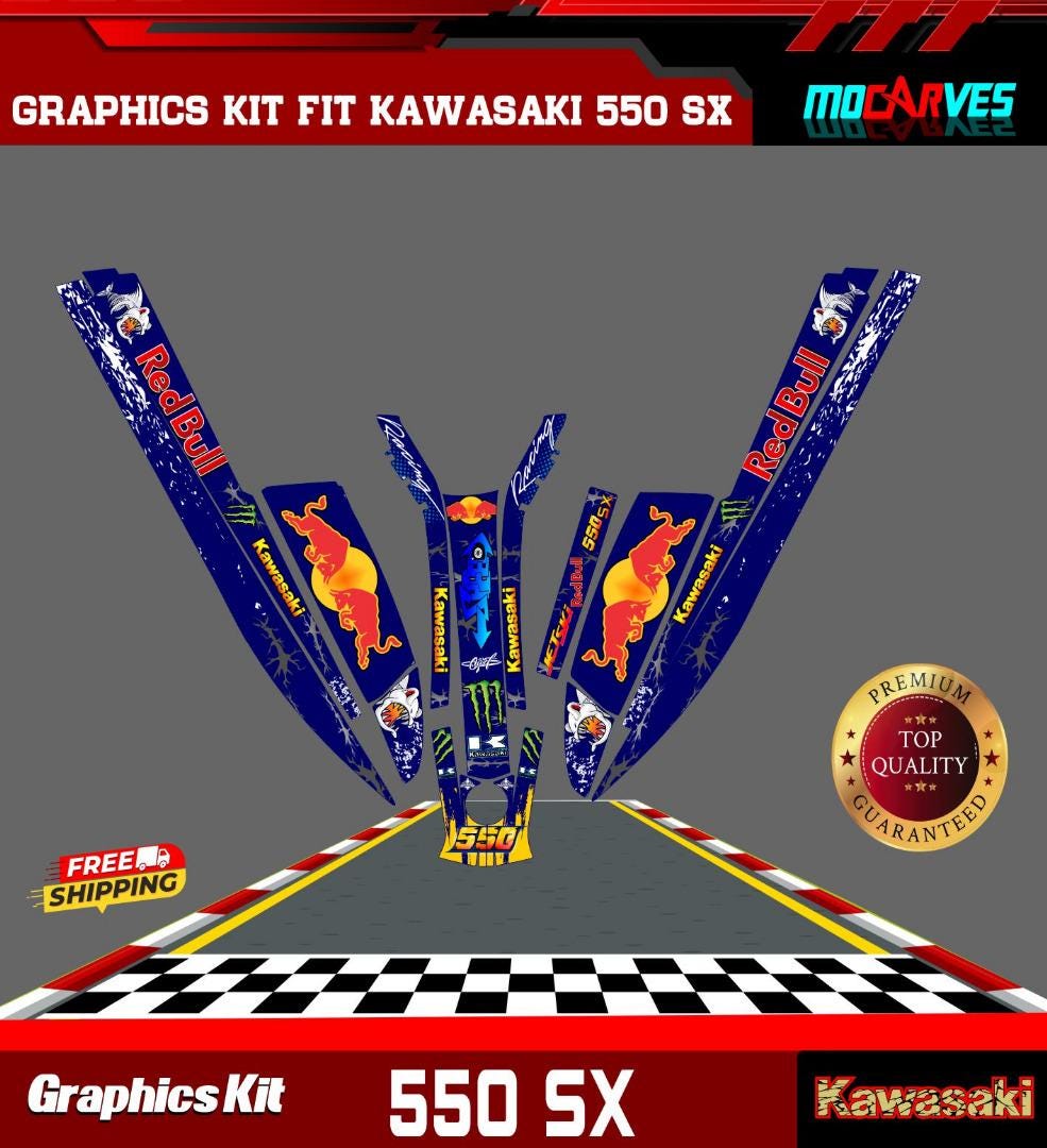 Kawasaki 550sx Jet Ski Graphics Kit Decal Kawasaki 550 Sx Stickers