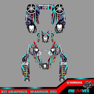 Yamaha Warrior 350 full graphics kit stickers decals atv