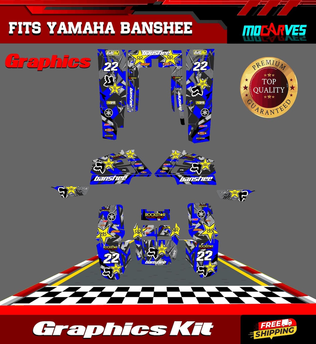 Yamaha Banshee 350 Full Graphics Kit Stickers Decals Atv - Etsy