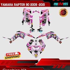 Fits Yamaha Raptor 90 Graphic Kit 2009 to 2015 decal stickers Vinyl atv utv