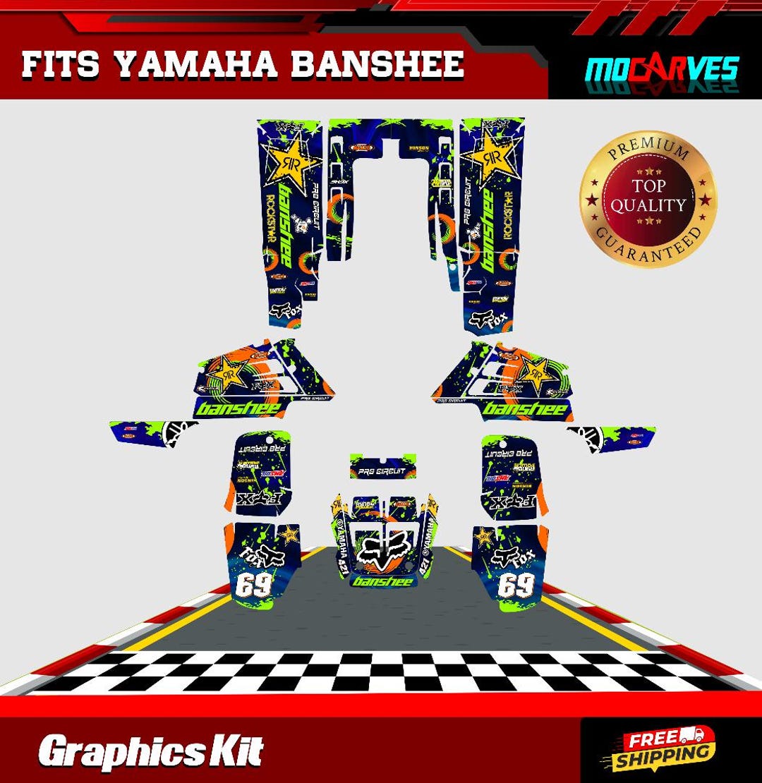 Yamaha Banshee 350 Full Graphics Kit Stickers Decals Atv - Etsy