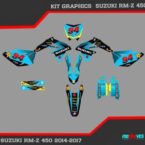 Suzuki Full Graphics RMZ 450 2017 Decals Stickers Kit motocross