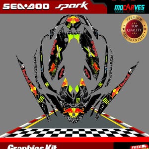 Premium graphics kit for SEA DOO SPARK Trixx 2 Up + 3up Decals Spark Stickers Jet Ski Custom designs