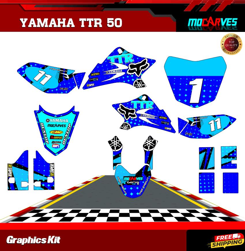 Fits Yamaha TTR 50 Graphics kit 2006 to 2025 Decals ttr 50 Stickers