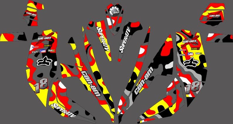 CAN-AM Renegade 500 800r 800x 1000 Graphics Kit Vinyl Renegade Stickers utv imagen 3