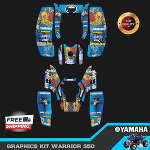 Yamaha Warrior 350 full graphics kit stickers decals atv