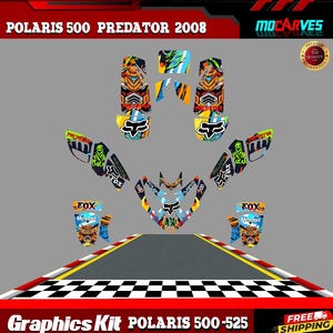 Fits Polaris 500 Predator 525 2008 Decals Stikers Decals Atv