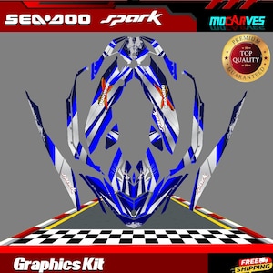 Fits SEA DOO SPARK Trixx 2 Up + 3up Graphics Kit Decals Spark Stickers Jet Ski