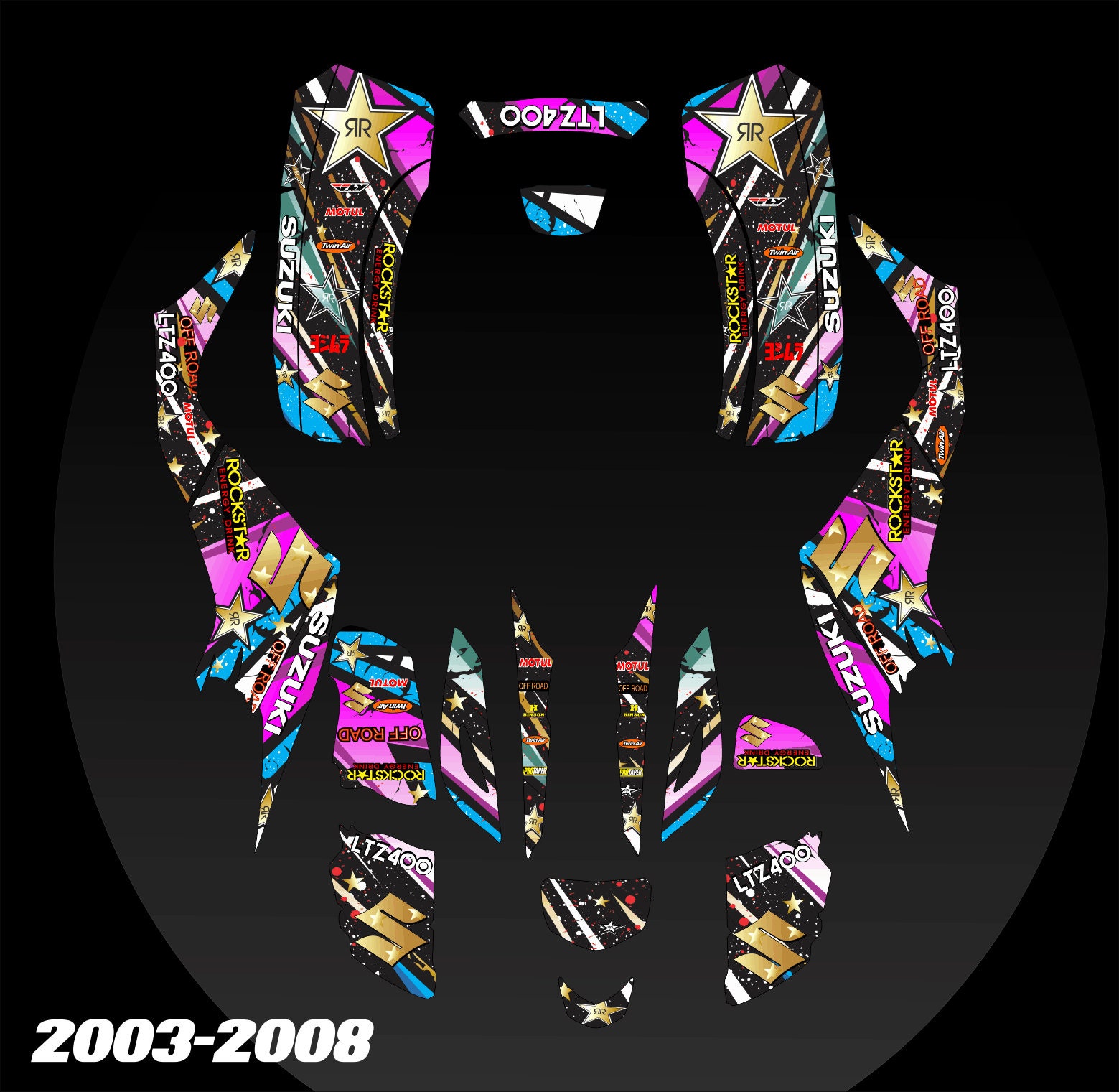 Suzuki LTZ 400 2003-2008 Graphics Kit decals Stikers ltz 400 atv