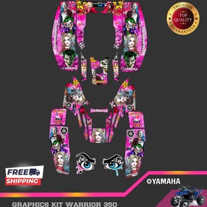 Yamaha Warrior 350 full graphics kit stickers decals atv