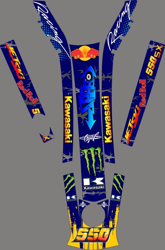 Kawasaki 550sx Jet Ski Graphics Kit Decal Kawasaki 550 Sx Stickers