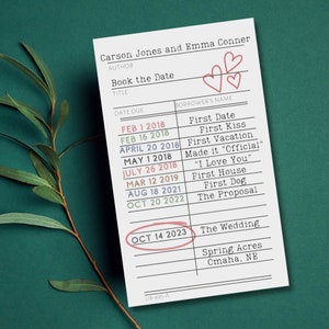 Save the Date Lesezeichen Anpassbare 3x5 Digital Download