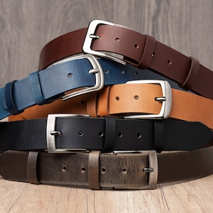 Leather Belt in multiple colors, Handmade, Classic Casual Leather Belt, Full Grain Leather image 1