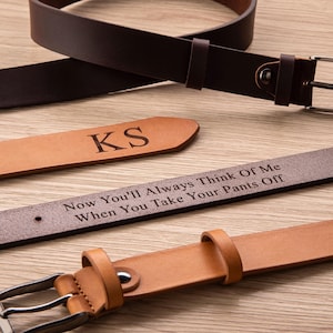 Personalized Leather Belt Anniversary Gift Father&#39;s Day Gift Engraved Leather Belt Grooms Men Gift Genuine Leather Gift For Him