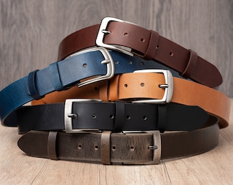 Leather Belt in multiple colors, Handmade, Classic Casual Leather Belt, Full Grain Leather