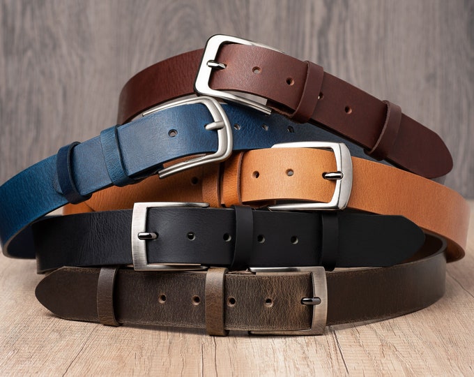 Leather Belt in multiple colors, Handmade, Classic Casual Leather Belt, Full Grain Leather