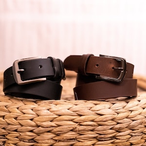 1.2 Leather Belt in several colors, Classic Casual HANDCRAFTED 100% FULL GRAIN Leather image 3