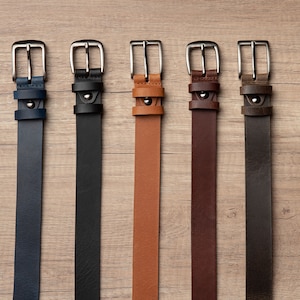 1.2 Leather Belt in several colors, Classic Casual HANDCRAFTED 100% FULL GRAIN Leather image 2