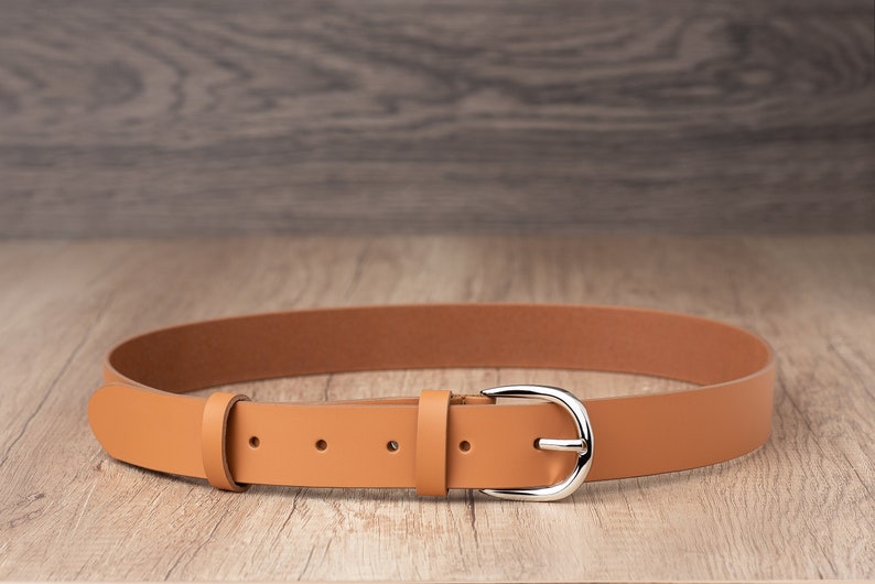 1.2 Wide Leather Belt for Women In Multiple Colors. Classic Casual 100% Full Grain Leather Belt, Handmade image 6