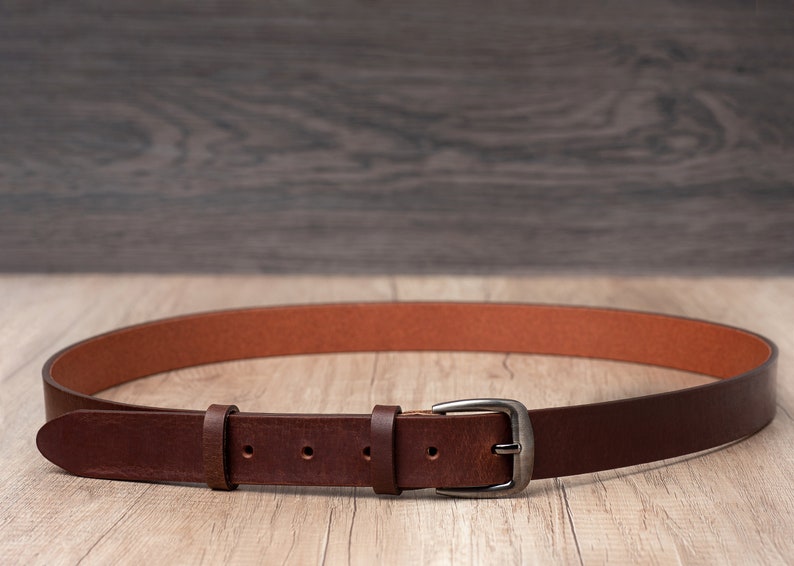 1.2 Leather Belt in several colors, Classic Casual HANDCRAFTED 100% FULL GRAIN Leather image 5