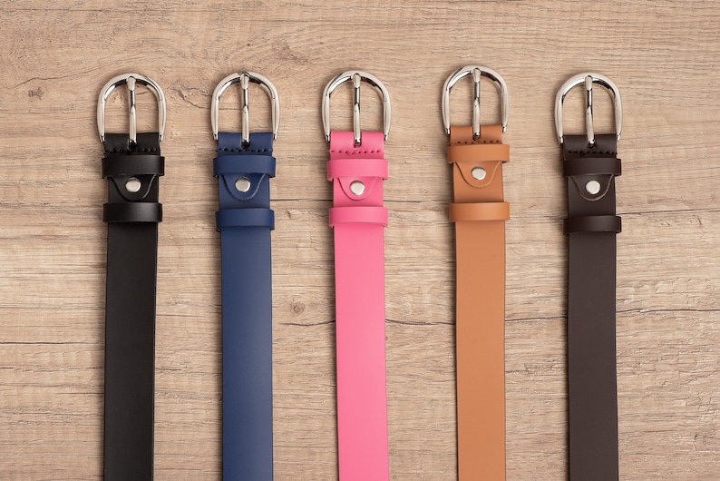 1.2 Wide Leather Belt for Women In Multiple Colors. Classic Casual 100% Full Grain Leather Belt, Handmade image 2