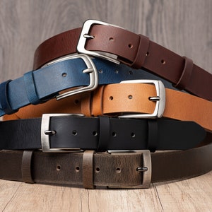 Leather Belt in multiple colors, Handmade, Classic Casual 100% Full Grain Leather Belt image 1