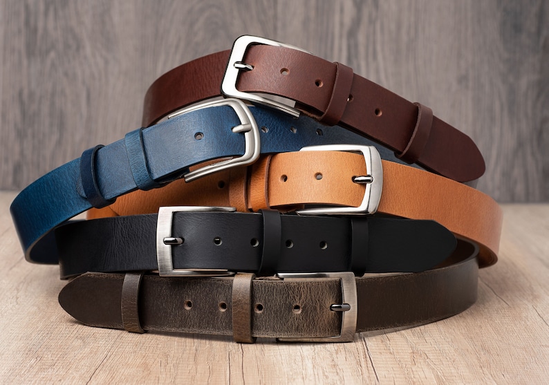 Leather Belt in multiple colors, Handmade, Classic Casual 100% Full Grain Leather Belt image 1