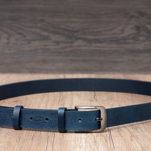 1.2 Leather Belt in several colors, Classic Casual HANDCRAFTED 100% FULL GRAIN Leather image 7