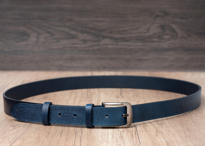 1.2 Leather Belt in several colors, Classic Casual HANDCRAFTED 100% FULL GRAIN Leather image 7