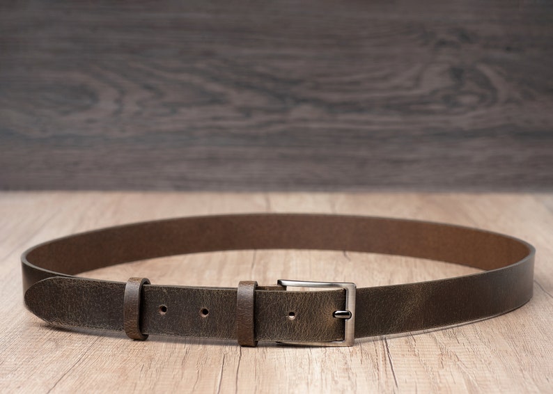 1.2 Leather Belt in several colors, Classic Casual HANDCRAFTED 100% FULL GRAIN Leather image 9