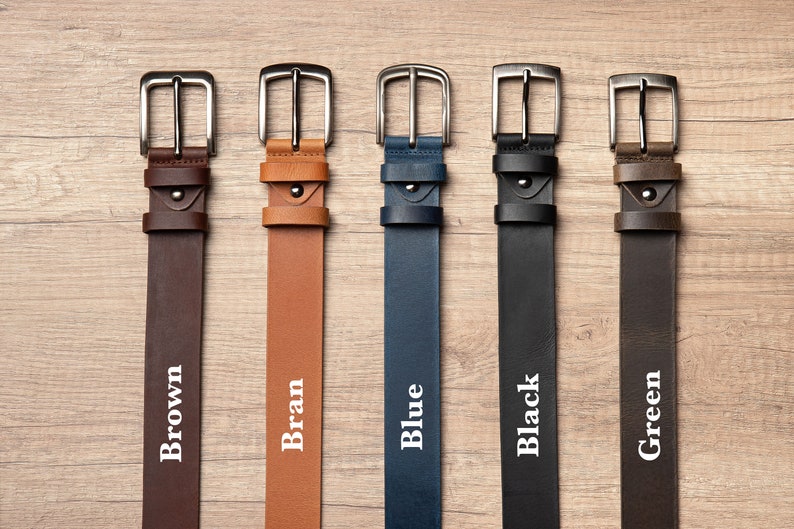 Leather Belt in multiple colors, Handmade, Classic Casual 100% Full Grain Leather Belt image 10