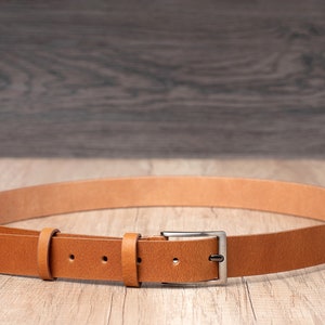 1.2 Leather Belt in several colors, Classic Casual HANDCRAFTED 100% FULL GRAIN Leather image 8