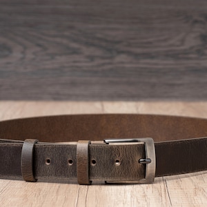 Leather Belt in multiple colors, Handmade, Classic Casual 100% Full Grain Leather Belt image 7