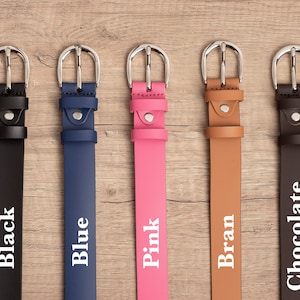 1.2 Wide Leather Belt for Women In Multiple Colors. Classic Casual 100% Full Grain Leather Belt, Handmade image 8