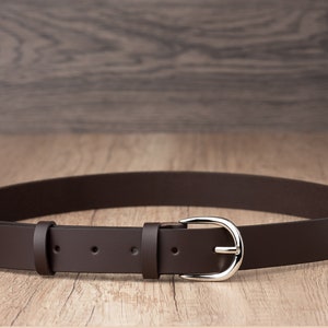 1.2 Wide Leather Belt for Women In Multiple Colors. Classic Casual 100% Full Grain Leather Belt, Handmade image 7