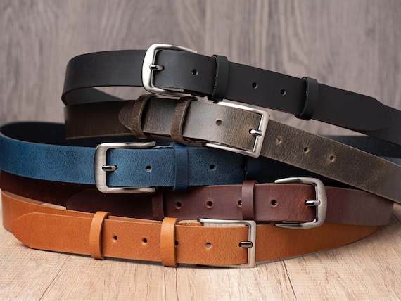 Full Grain Leather Belt, 1.2 Inch, Handcrafted Italian  display picture 2