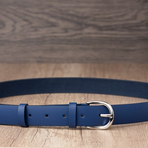 1.2 Wide Leather Belt for Women In Multiple Colors. Classic Casual 100% Full Grain Leather Belt, Handmade image 4