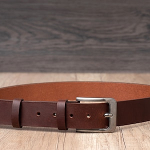 Leather Belt in multiple colors, Handmade, Classic Casual 100% Full Grain Leather Belt image 6