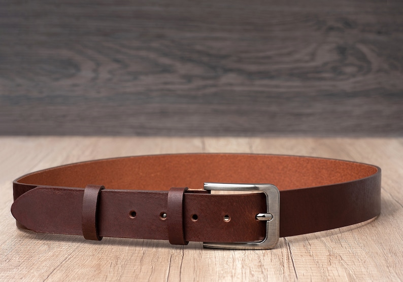 Leather Belt in multiple colors, Handmade, Classic Casual 100% Full Grain Leather Belt image 6