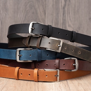 Leather Belt 1.2" wide in multiple colors, Classic Casual HANDCRAFTED 100% FULL GRAIN, Father's Gift for him, Gift for Dad