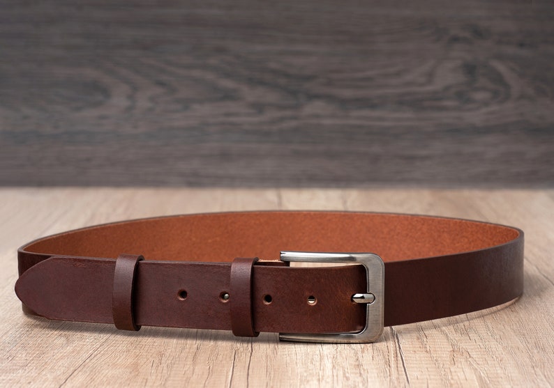 Leather Belt in multiple colors, Handmade, Classic Casual Leather Belt, Full Grain Leather image 7