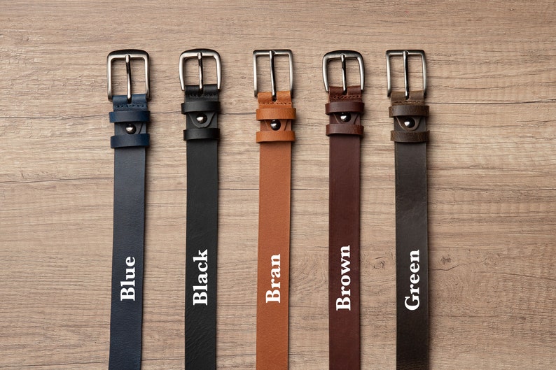 1.2 Leather Belt in several colors, Classic Casual HANDCRAFTED 100% FULL GRAIN Leather image 10