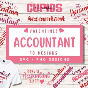Paquete SVG del Día de San Valentín contable, Archivos de camisa de San Valentín para Cricut, Regalo de archivo de corte de diseño de sublimación, Descarga instantánea PNG, CPA divertido