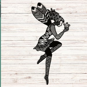 Fairy SVG Mandala Zentangle PNG, Magical Cricut Cut File, Fairy SVG Clipart, Digital Download