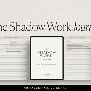 Shadow Work journal | Healing Journal | Mental Health | Mindfulness | Therapy Journal | Inner Child Healing | Spiritual Journal | Self Care