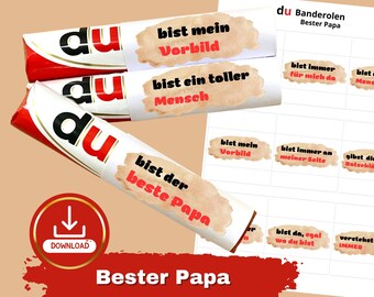 Download Duplo Banderole BESTER PAPA Geschenk Vater Vatertag Vatertagsgeschenk Geburtstag Geschenkidee DIY personalisiertes Geschenke