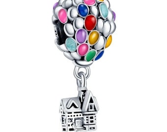 Disney Charm Pixar Up House & Balloons - Hot Air Balloon - for Beggar Bracelets Silver S925