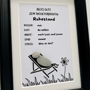 Steinbild Rente Geschenk Ruhestand Abschied Kollege Kollegin Opa Oma